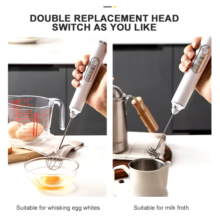 2 in 1 Rechargeable Electric Coffee Milk Frother & Egg Beater