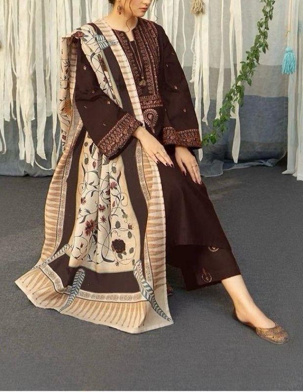 womens unstitched embriodered3Pc's suit