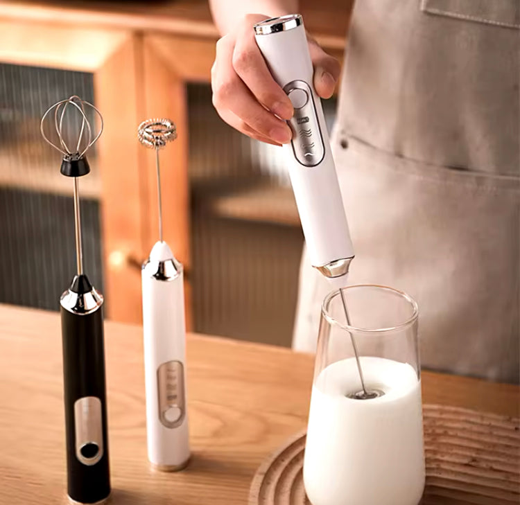 2 in 1 Rechargeable Electric Coffee Milk Frother & Egg Beater