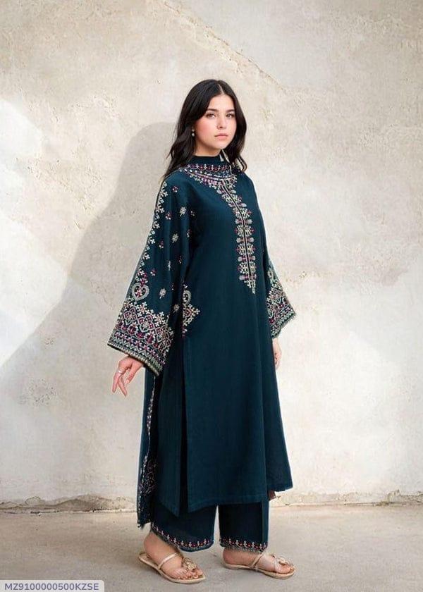 womens plain work unstitched 2Pcs suit
