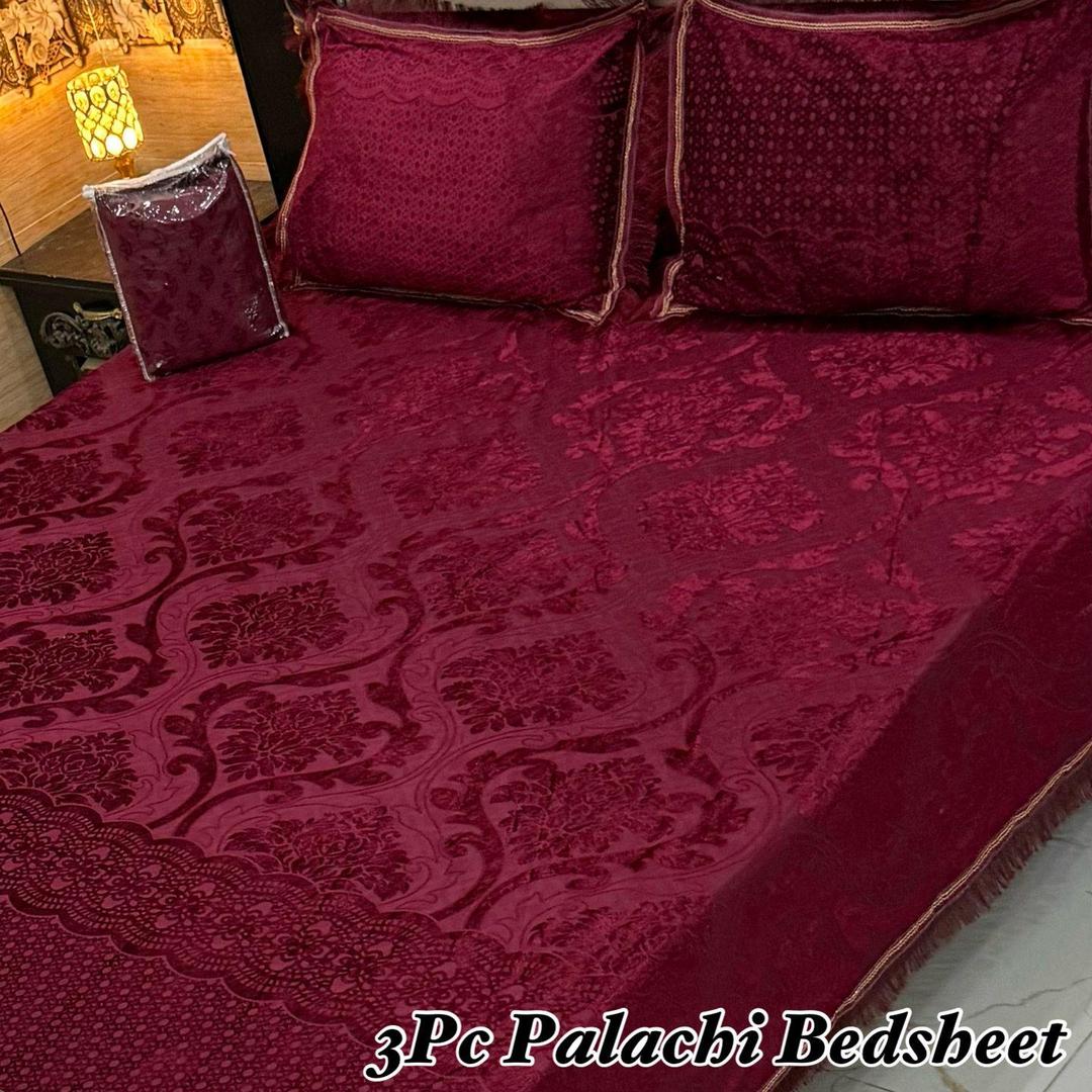 3 PCs Palachi Embossed Double Bedsheet