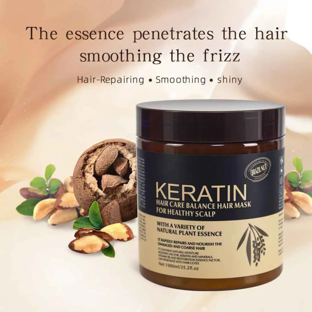 Keratin Hair Mask with Brazil Nut Oil – Deep Repair & Shine