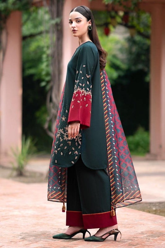 womens unstitched embriodered suit 3Pc's