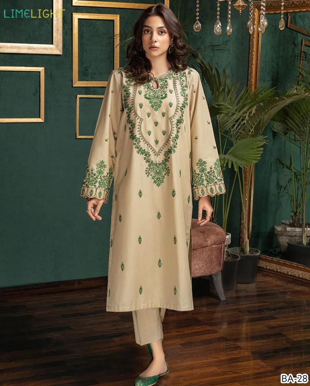 womens unstitched 2Pc's embriodered suit