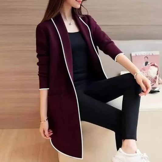 1 Pc Women Plain Fleece Overcoat